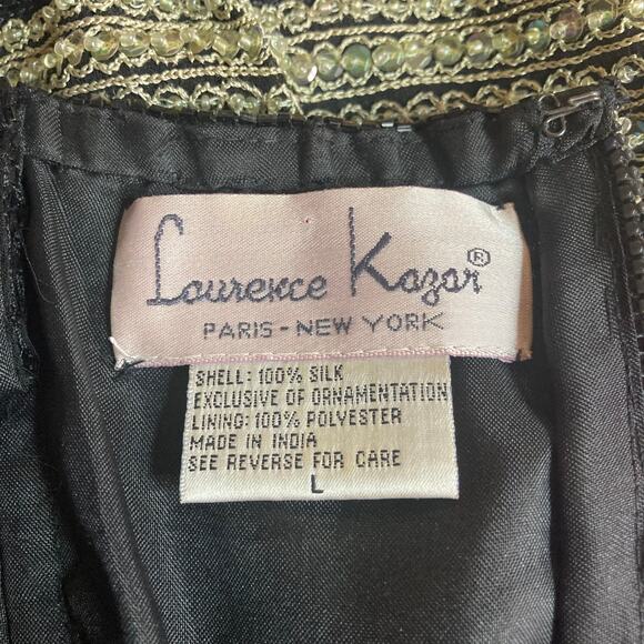 Vintage beaded embroidered silk camisole, Laurence Kazar design evening top - Picture 8 of 10